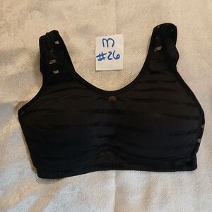 NWOT Rhonda Shear Black Striped Comfort Bra